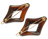 Parcelona French Rhomb Shell Small 2" Snap Hair Clip Barrette