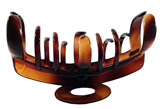 Parcelona French Ring Large Tortoise Shell Cellulose Jaw Hair Claw Clip