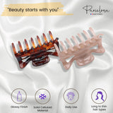 Parcelona French Classic Small 2.5" Celluloid Set of 2 Jaw Hair Claws for Women