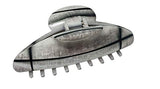Parcelona French Clamp Cosmic Grey Large Covered Spring Jaw Hair Claw Clip
