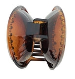 Parcelona Round Crystal Large Shell Claw Clip with Covered Spring for Thick Hair