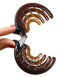 Parcelona French Round Spiral Shell Celluloid Fish Style Pony Hair Claw