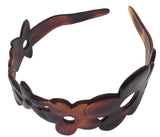 Parcelona French Flower Celluloid Tortoise Shell Wide Hair Headband for Women