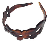 Parcelona French Flower Brown Celluloid Wide Hair Head Band Headband