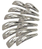 Parcelona French Medium Stainless Steel Pack of 12 Clic Clac Metal Snap Hair Pin
