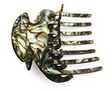 French Amie Wow Grip Onyx Silver Medium Handmade Side Slide Jaw Claw Hair Clip-FRENCH AMIE-ebuyfashion.com