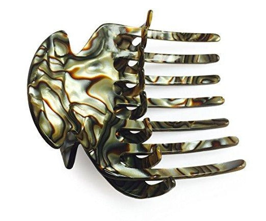 French Amie Wow Grip Onyx Silver Medium Handmade Side Slide Jaw Claw Hair Clip-FRENCH AMIE-ebuyfashion.com