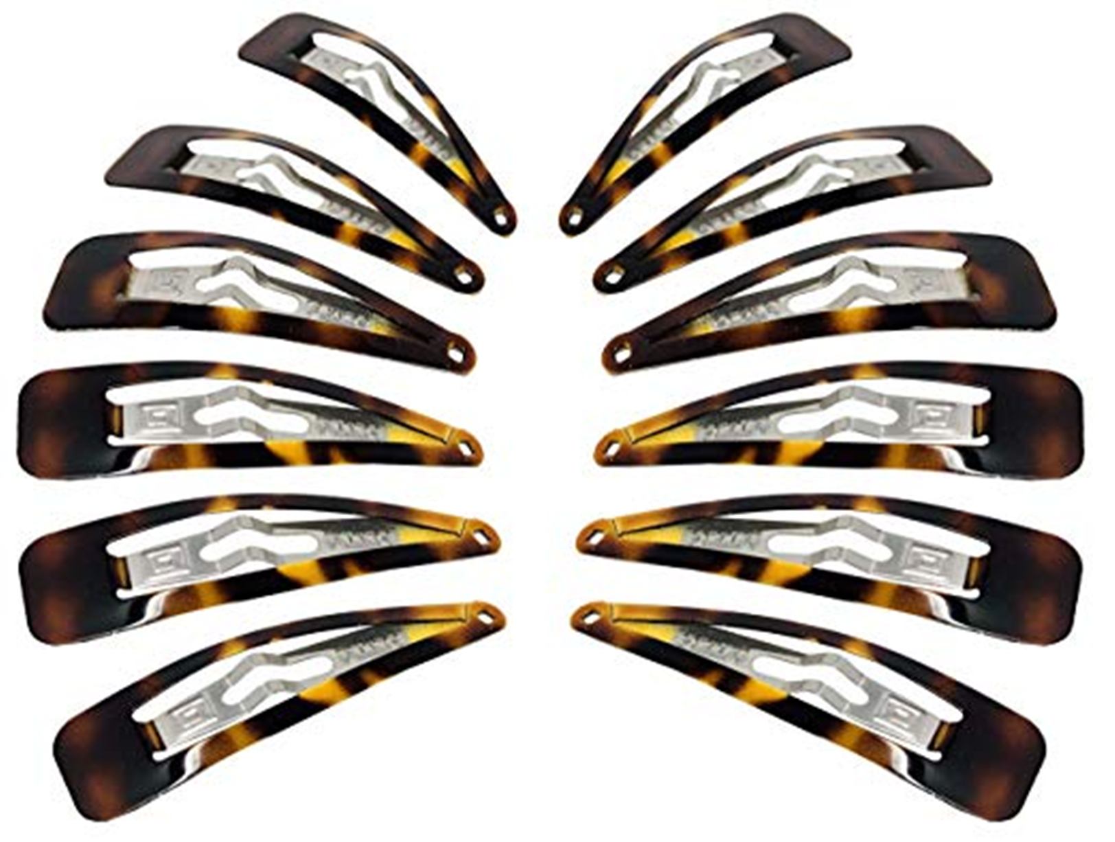 Parcelona French Medium Shell Pack of 12 Clic Clac Metal Snap Hair Pins