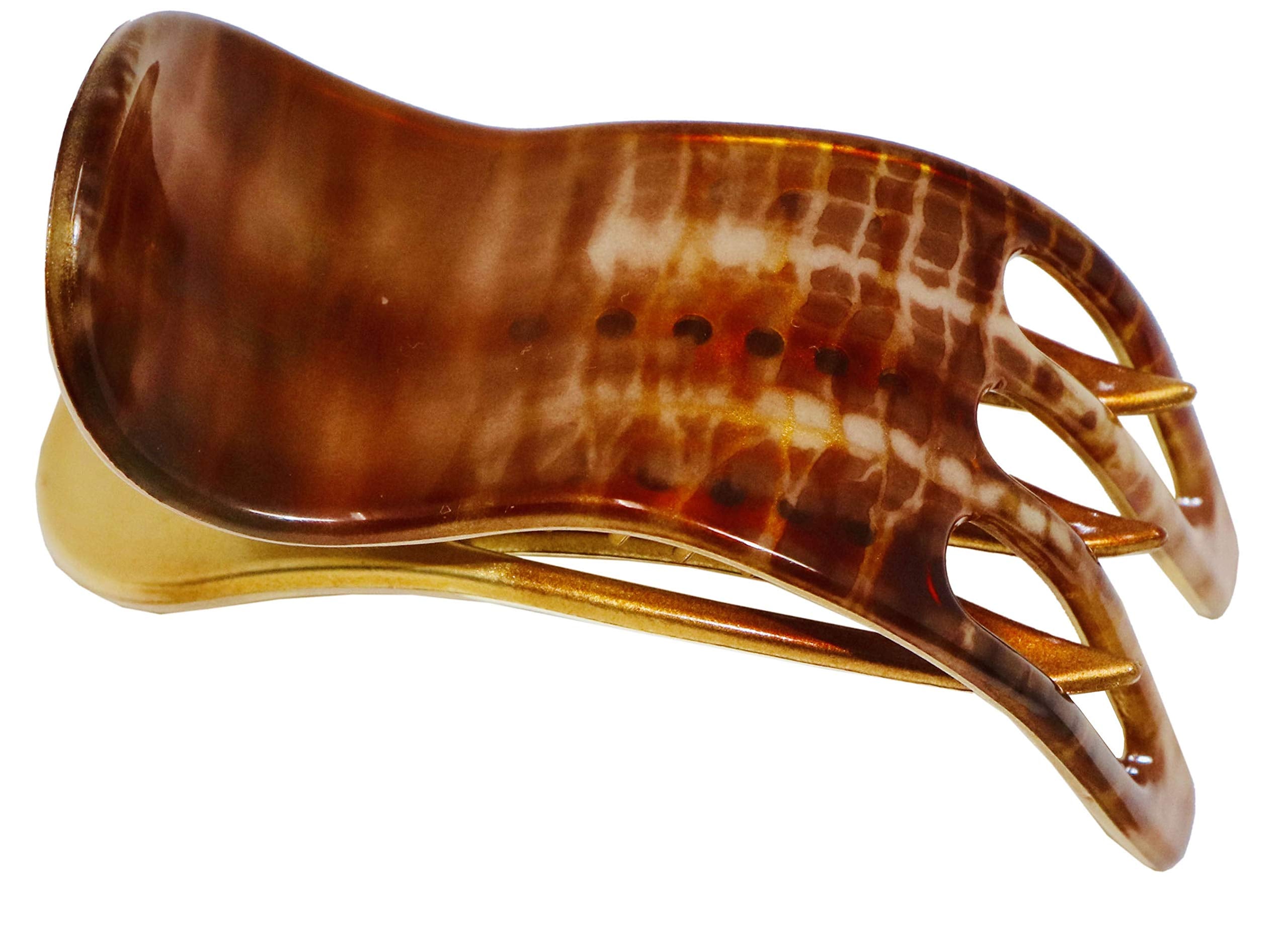 Parcelona French Simply Bear Paw Medium 3” Celluloid Hair Claw Clip for Women