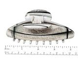Parcelona French Clamp Cosmic Grey Large Covered Spring Jaw Hair Claw Clip