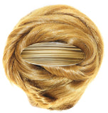 Parcelona French Oval Grey Beige Celluloid Acetate Automatic Hair Clip Barrette