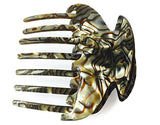 French Amie Wow Grip Onyx Silver Medium Handmade Side Slide Jaw Claw Hair Clip-FRENCH AMIE-ebuyfashion.com