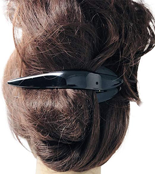 Parcelona French Beak Clasp Shell N Black Salon Hinge Side Slide In Hair Claws