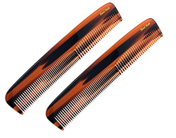 French Amie Sleek Handmade shell 7 Inch Long Celluloid Hair Dressing Combs