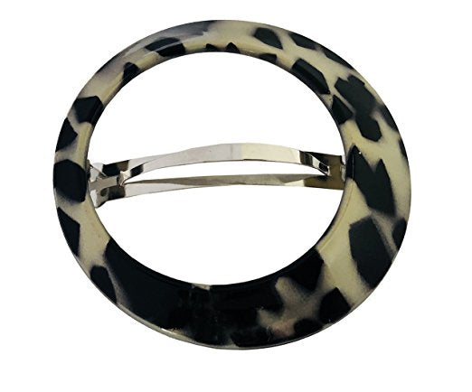 Parcelona French Big Circle Large Tokyo Round Side Slide Hair Clip Barrette