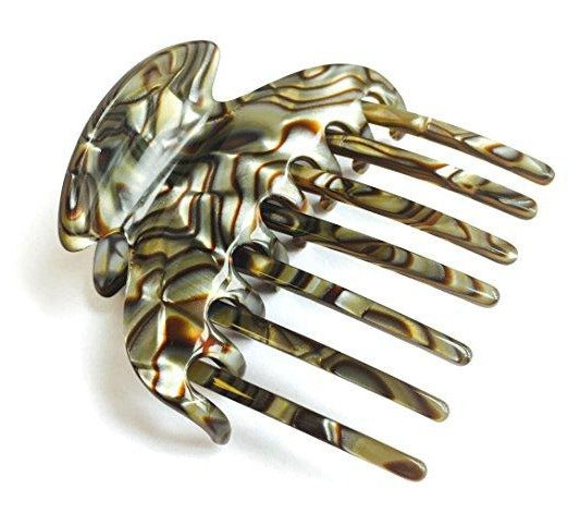 French Amie Wow Grip Onyx Silver Small Handmade Side Slide Jaw Claw Hair Clip-FRENCH AMIE-ebuyfashion.com