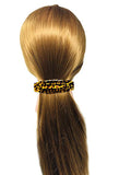 Parcelona French Leopard Print Mustard Yellow Oblong Hair Clip Barrette