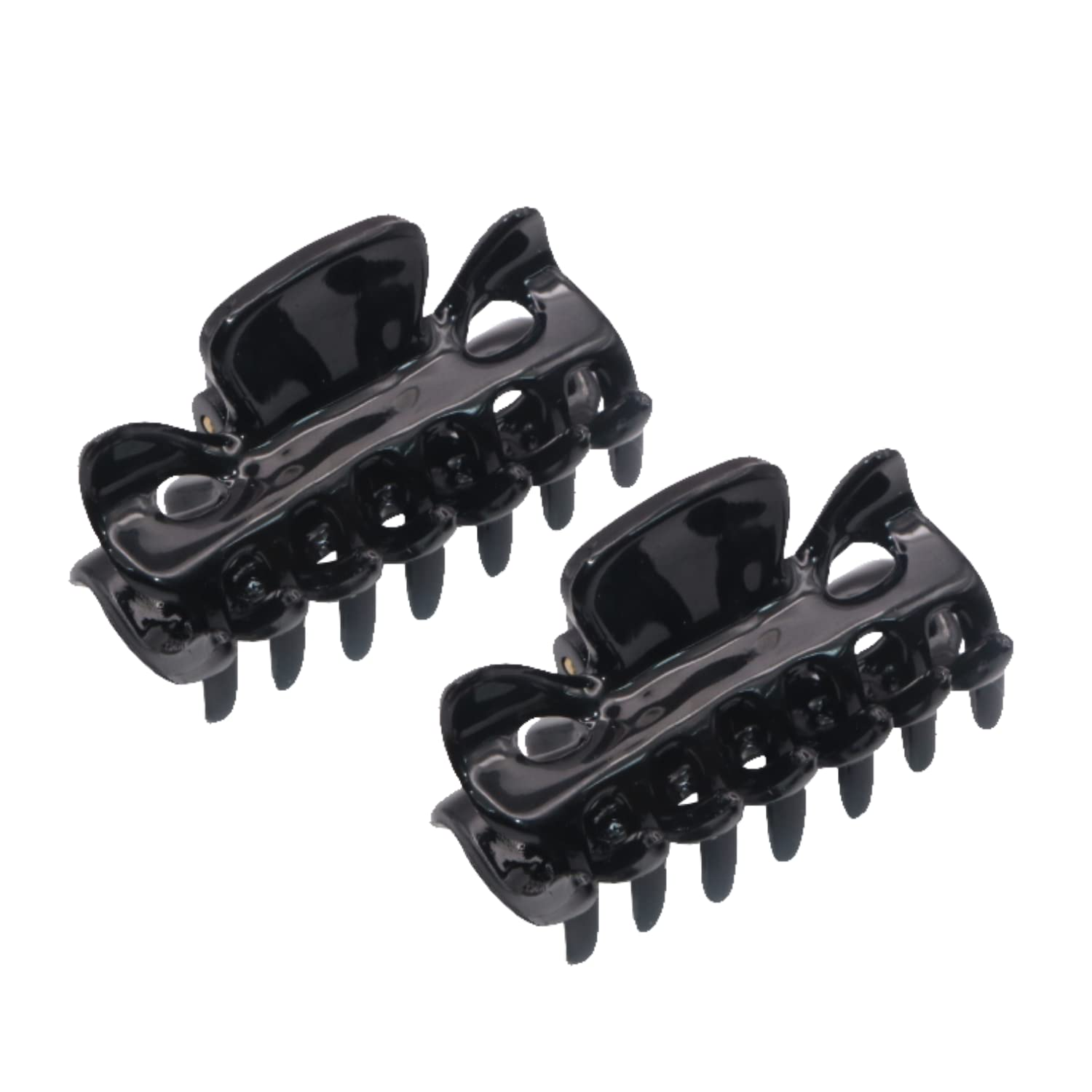 Parcelona French Classic Small 1 1/2" Celluloid Acetate Set of 2 Hair Claws