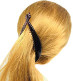 Parcelona French Basic Fish Shaped Tortoise Shell Brown Banana Hair Clips 2 Pcs