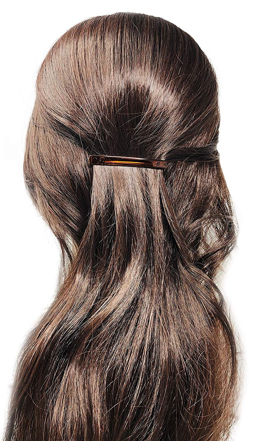 Parcelona French Svelte Shell N Black Cellulose Hair Barrettes for Women(4 Pcs)