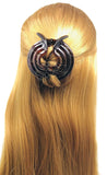 Parcelona French Round Spiral Shell Celluloid Fish Style Pony Hair Claw