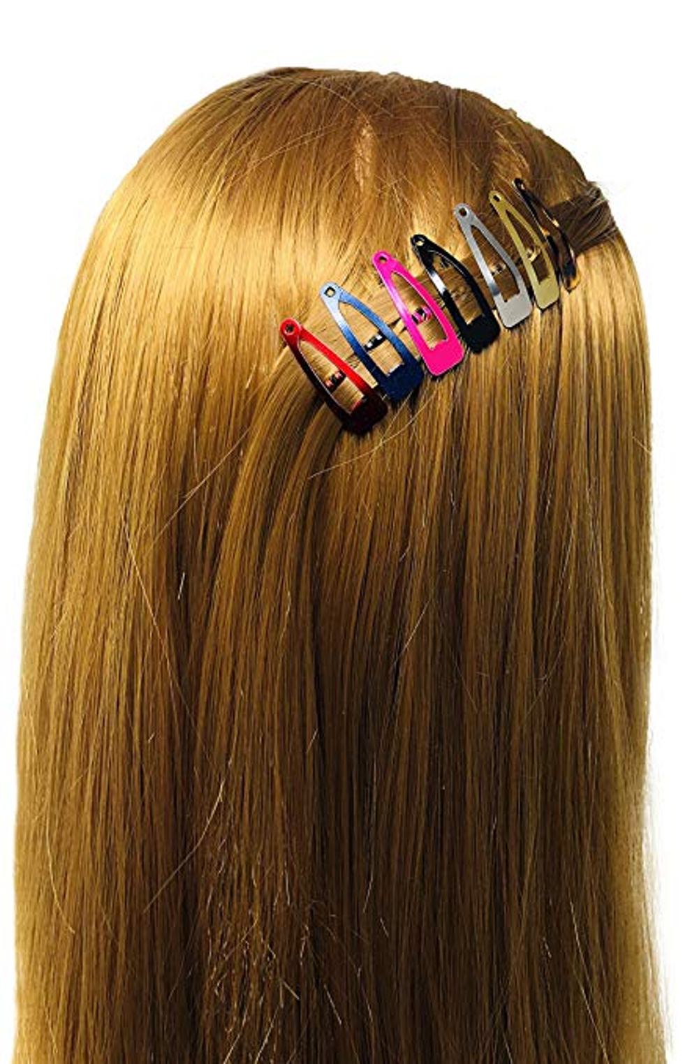 Parcelona French Mini Multi Colored Pack of 14 Clic Clac Metal Snap Hair Pins
