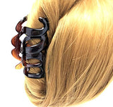 Parcelona French COOL Set of 2 Tortoise Shell Brown Black Jaw Hair Claw Clip