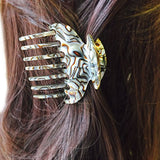 French Amie Wow Grip Onyx Silver Small Handmade Side Slide Jaw Claw Hair Clip-FRENCH AMIE-ebuyfashion.com