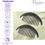 Parcelona French Shell Large Interlocking 12 Teeth Side Hair Combs