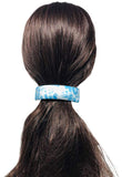 Parcelona French Curved Foot print Blue Strong Grip Volume Hair Clip Barrette
