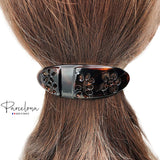 Parcelona French Tige De La Fleur Oval Medium Celluloid Tortoise Shell Hair Clip