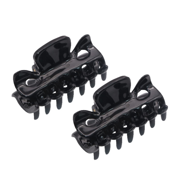 Parcelona French Classic Small 1 1/2" Celluloid Acetate Set of 2 Hair Claws