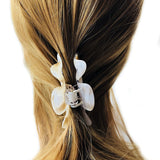 Parcelona French Classic Ivory Golden Dotted Hand Painted Jaw Hair Claw Clip