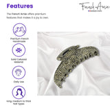 French Amie Contour Large 4 ¾” Celluloid Handmade Jaw Hair Claw Clip for Women