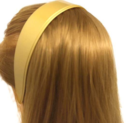 Parcelona French Band Golden Yellow Wide Flexible Cellulose Hair Headband