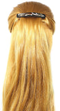 Parcelona French Engraved Swirls Golden Shell Large Hair Clip Barrette