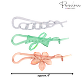 Parcelona French Large Twist N Clip Flower Bow Chain Hair Clip Barrettes