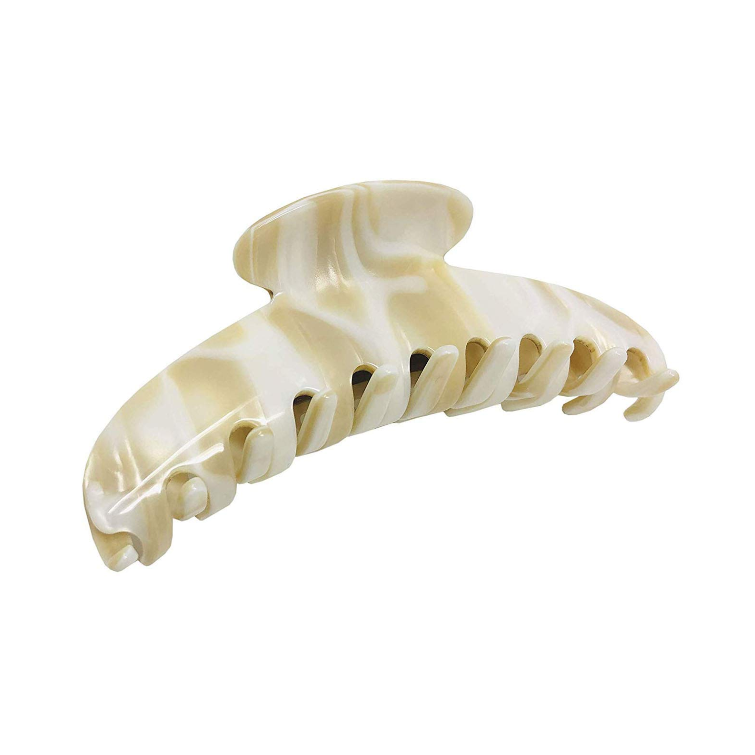 French Amie Contour Large 4 ¾” Celluloid Handmade Jaw Hair Claw Clip for Women