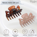 Parcelona French Classic Small 1 1/2" Celluloid Acetate Set of 2 Hair Claws