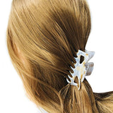Parcelona French Classic Ivory Golden Dotted Hand Painted Jaw Hair Claw Clip