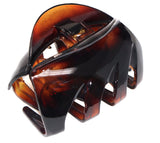 Parcelona French Streaks Wide Shell Flat Teeth Covered Spring Jaw Hair Claw Clip