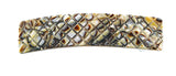 French Amie Beau Criss Cross Handmade Hair Clip Automatic Barrette Silver Clasp