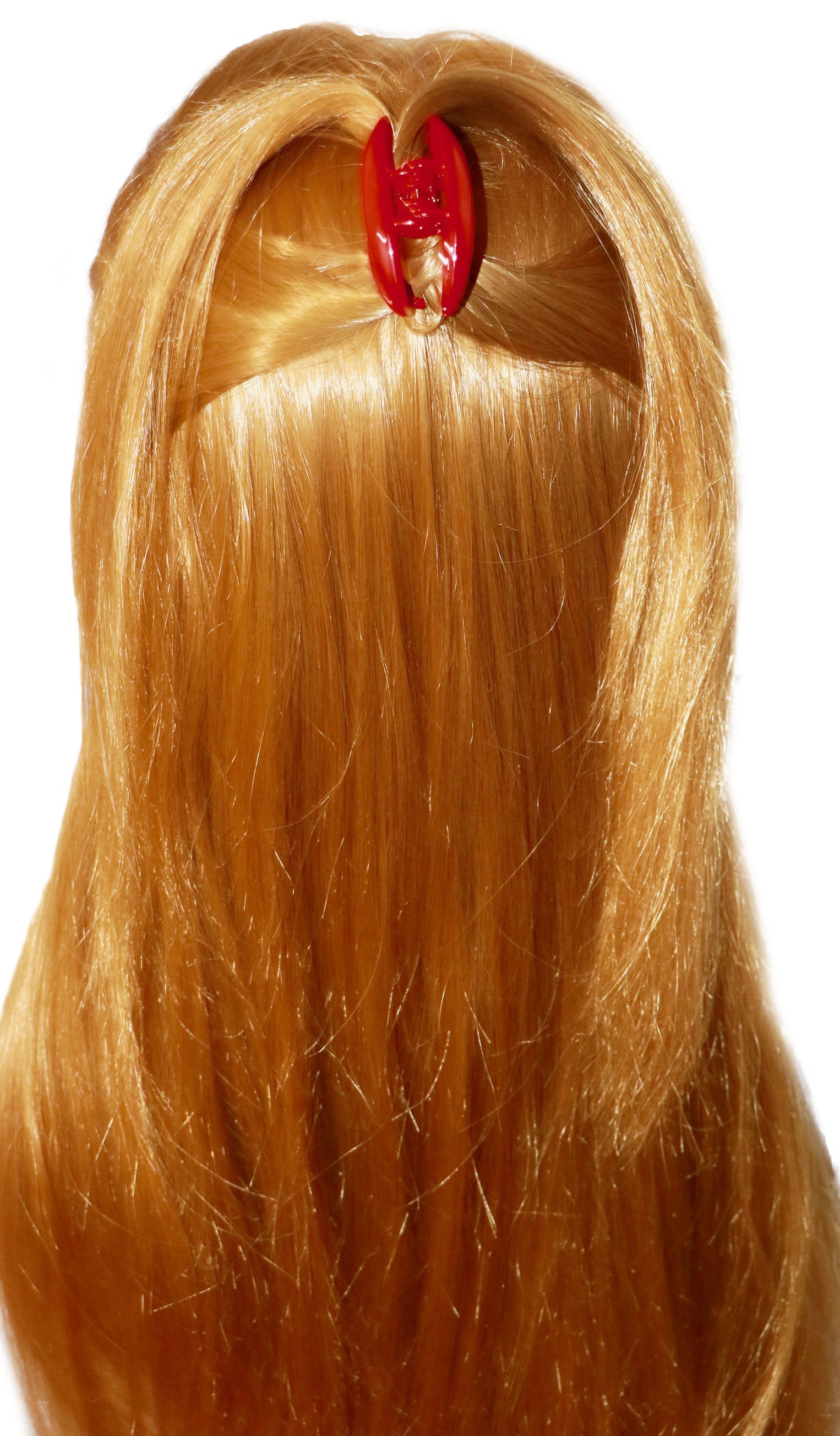 Parcelona French Lip Red Small Hair Claw Clip for Girls and Women