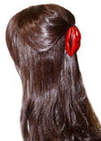 Parcelona French Lip Red Medium Hair Claw Clip for Girls and Women