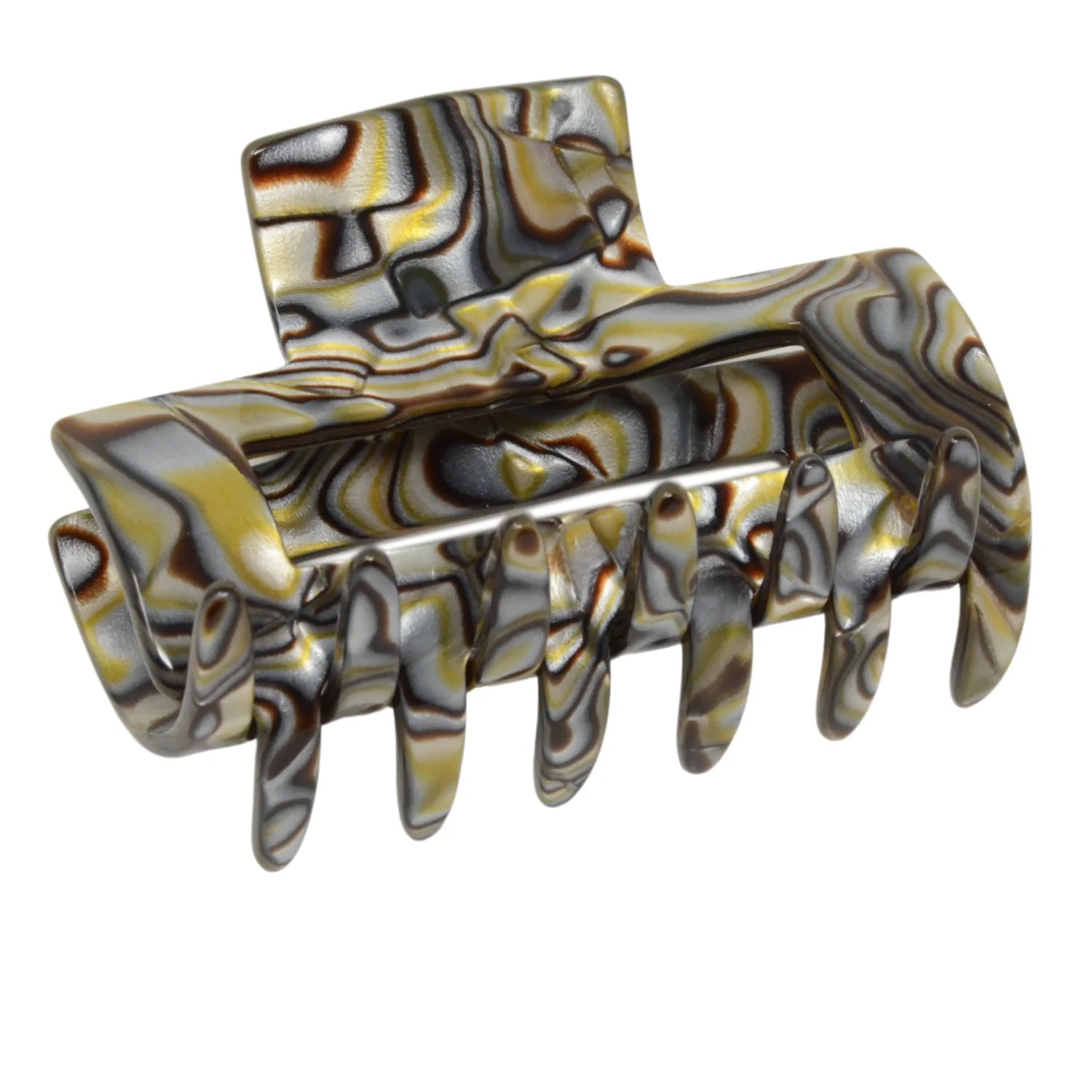 French Amie Geo Medium 3 1/4" Cellulose Acetate Handmade Jaw Hair Claw Clip Women