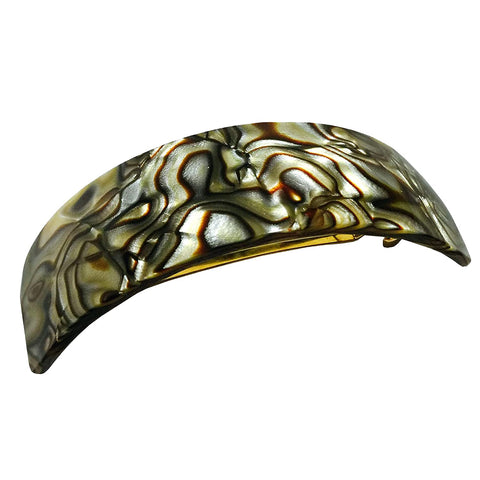 French Amie Curved Onyx Large Handmade Celluloid Volume Hair Clip Barrette