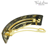 French Amie Curved Onyx Large Handmade Celluloid Volume Hair Clip Barrette
