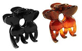Parcelona France Belle Fleur Black N Shell Covered Spring Jaw Hair Claw Clip-PARCELONA-ebuyfashion.com