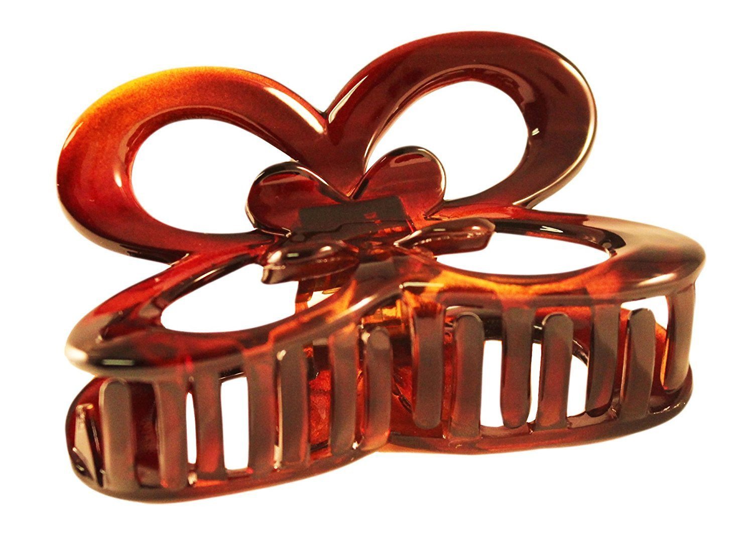 Parcelona France Butterfly Medium Shell Covered Spring Celluloid Hair Claw Clip-PARCELONA-ebuyfashion.com