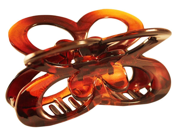 Parcelona France Butterfly Medium Shell Covered Spring Celluloid Hair Claw Clip-PARCELONA-ebuyfashion.com